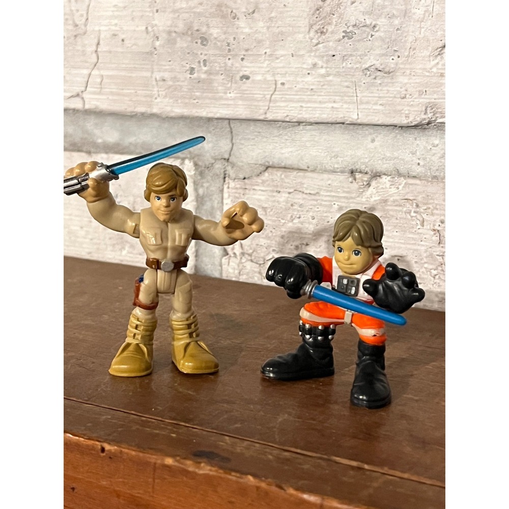 Pair of Playskool Star Wars Galactic Heroes Action Figures Jedi Luke Skywalker